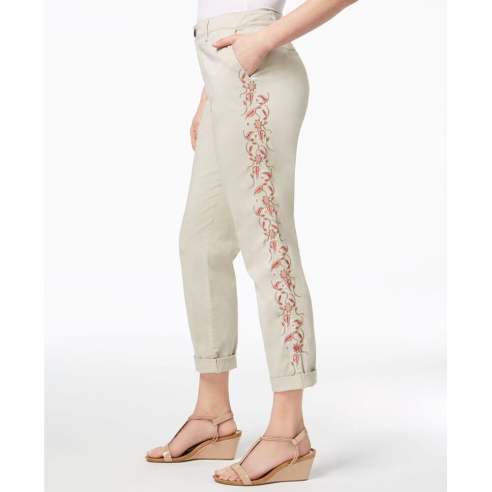 Style & Co Embroidered Boyfriend Pants